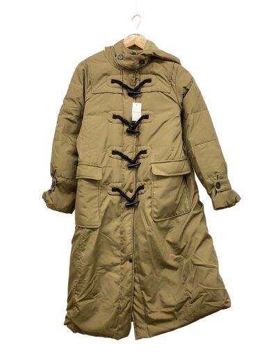 商品画像：ロングダウンジャケット/S/ポリエステル/BEG/無地/CS-738799 1