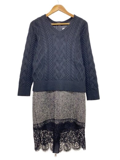 商品画像：長袖ワンピース/2/ウール/BLK/14-02097 1