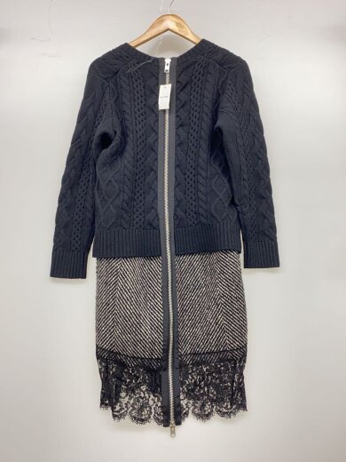 商品画像：長袖ワンピース/2/ウール/BLK/14-02097 2