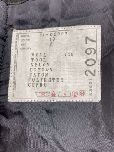 商品画像：長袖ワンピース/2/ウール/BLK/14-02097 3