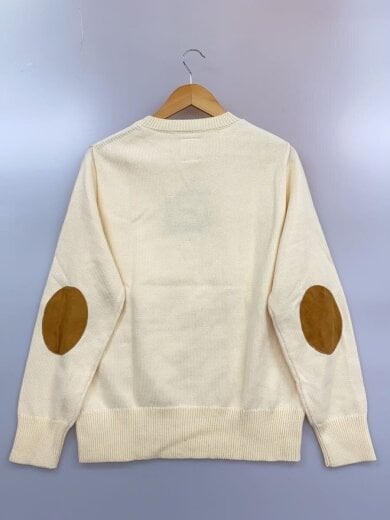 商品画像：エルボーパッチ/ニット・セーター(厚手)/L/コットン/IVO/無地/TND-K01// 2