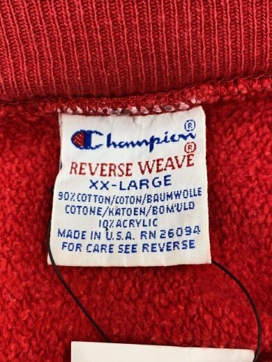 商品画像：90s/USA製/REVERSE WEAVE/スクリプトロゴ/スウェット/XXL/コットン/RED// 3