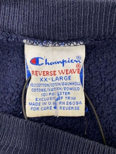 商品画像：90s/USA製/REVERSE WEAVE/目無し/スウェット/XXL/コットン/NVY// 3