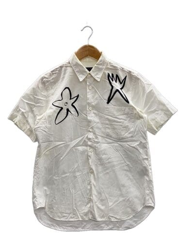 商品画像：半袖シャツ/SS/コットン/WHT/総柄/PS-B047/AD2006// 1