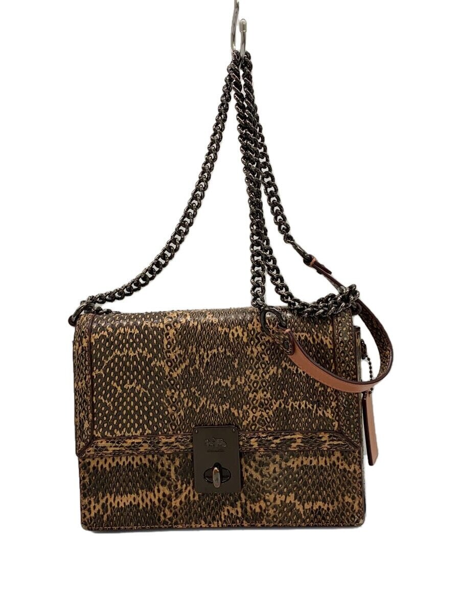 COACH / ショルダーバッグ/レザー/BRW/アニマル/738