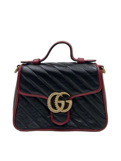 商品画像：ミニ・トップハンドルバッグ_GGマーモント_キルティング/レザー/BLK 1