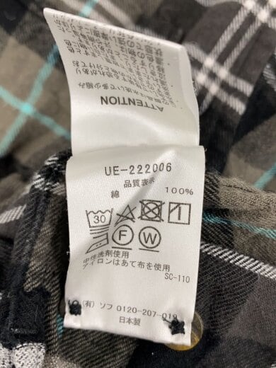 商品画像：ネルシャツ/2/コットン/KHK/チェック/UE-222006 4