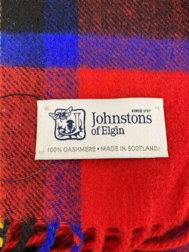 画像：Johnston’s Of Elginマフラー/カシミア/RED/チェック/レディース2