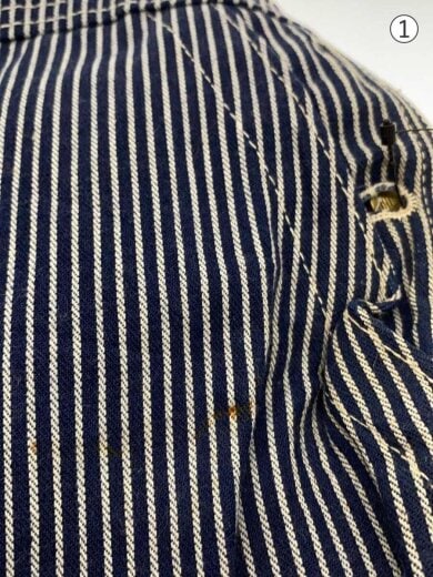 商品画像：オーバーオール/36/コットン/NVY/ストライプ// 6