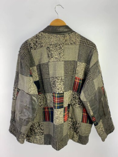 商品画像：O.Henry/襟レザー/ツイード/パッチワーク/カバーオール/FREE/ウール/GRY/総柄 2