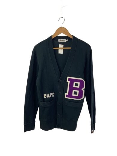 商品画像：カーディガン(厚手)/レタード/M/コットン/BLK/無地 1