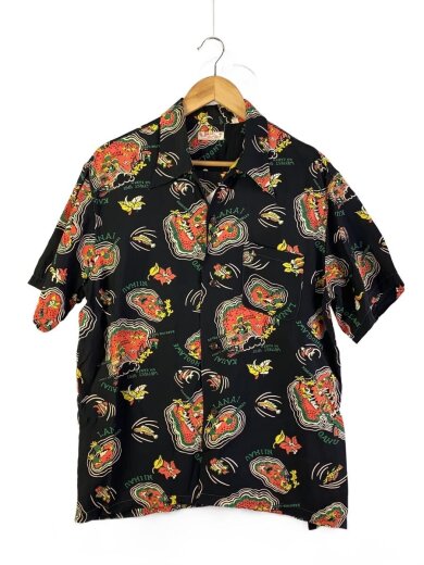 商品画像：アロハシャツ/XL/レーヨン/BLK/総柄/M33863// 1