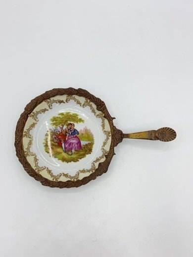 商品画像：リモージュ？/飾り皿/アクセサリートレイ/持ち手付/WHT 5