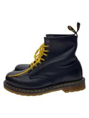 レースアップブーツ/US9/BLK/レザー/履き皺