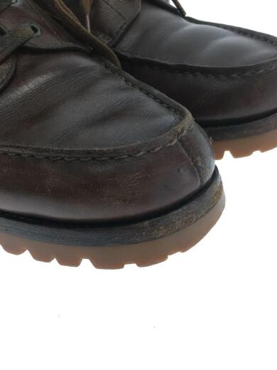 画像：J.M.WESTONヨット/旧ロゴ/レザ-ダメージ有/デッキシューズ/ブラウン/レザー5