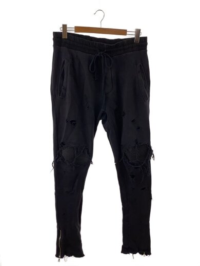 ショットガン加工/ドローストリングスウェットパンツ/L/コットン/BLK/MSP02-DST