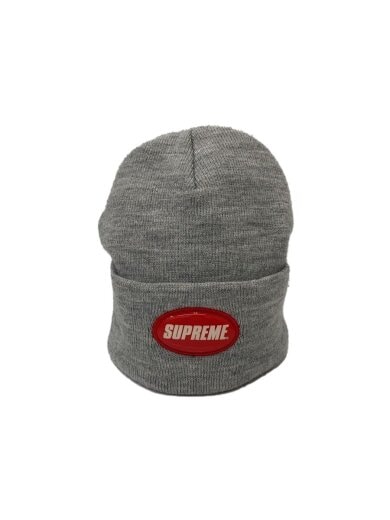 画像：Supremeニットキャップ/--/ウール/GRY/無地/メンズ/18SS Rubber Patch Beanie1