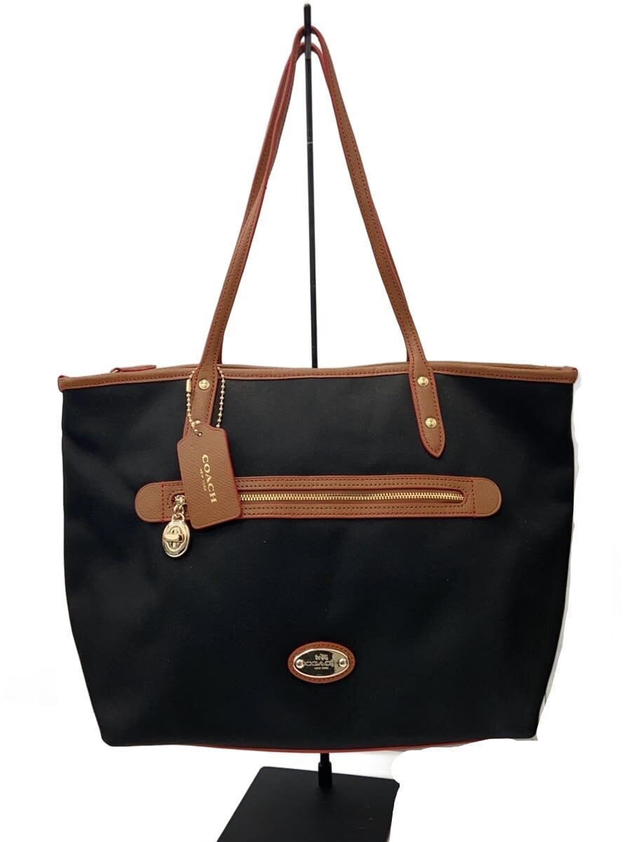 COACH / トートバッグ/キャンバス/BLK/無地/F37336
