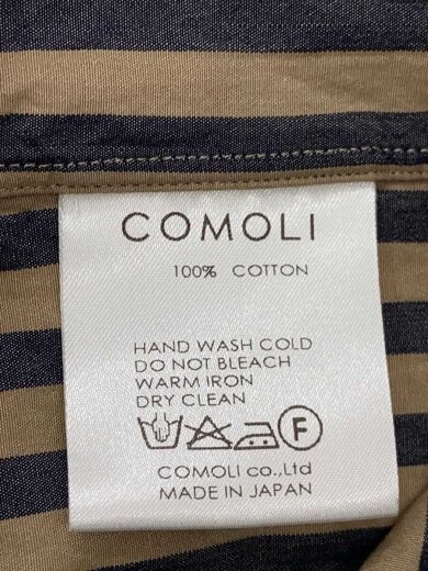 商品画像：長袖シャツ/1/コットン/BEG/ストライプ/J03-02002 4