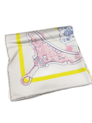 商品画像：スカーフ/シルク/GRY/総柄/レディース/003502S-12// 1