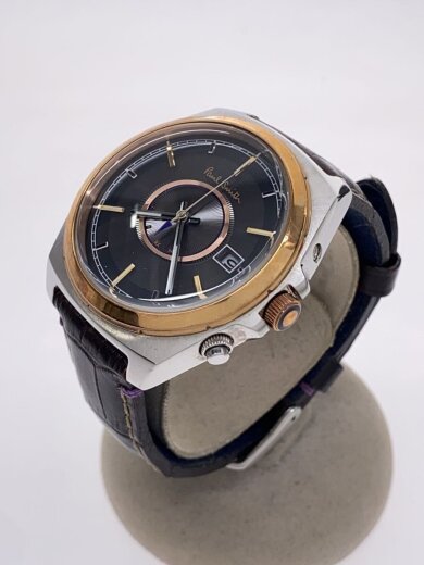 商品画像：ソーラー腕時計/アナログ/レザー/BLK/BRW/SS/H416-S084652 2