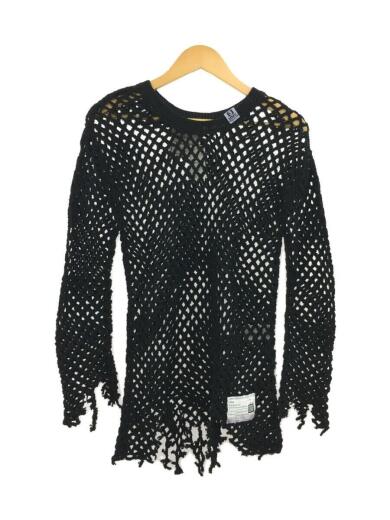 CROCHET MESH KNIT PULLOVER/セーター(薄手)/FREE/コットン/BLK/B10SW511