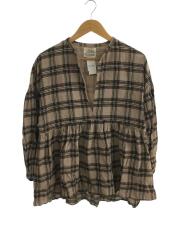 長袖ブラウス/FREE/--/BRW/チェック