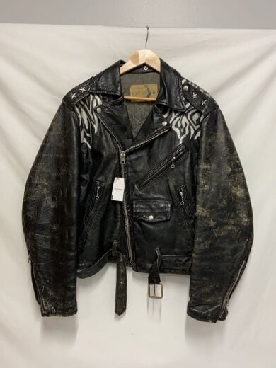 商品画像：50～60s/ハンドペイント/2star/ダブルライダースジャケット/レザー/BLK// 1