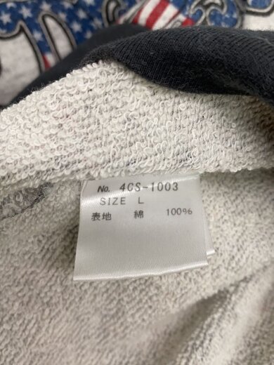 商品画像：Tシャツ/L/コットン/SLV/総柄/4CS-1003/リンガー/スウェット// 4