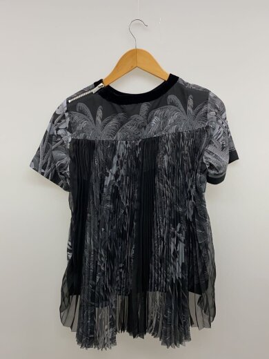 商品画像：20SS/ベロア/バックプリーツ/半袖カットソー/1/ポリエステル/GRY/総柄/20-04833// 2