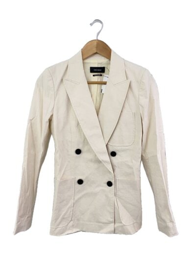 商品画像：テーラードジャケット/34/コットン/WHT/無地 1