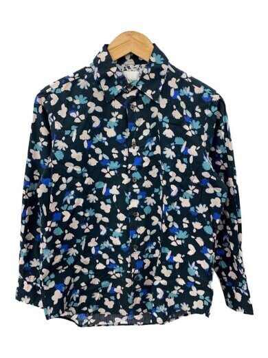 商品画像：長袖シャツ/S/コットン/NVY/総柄 1