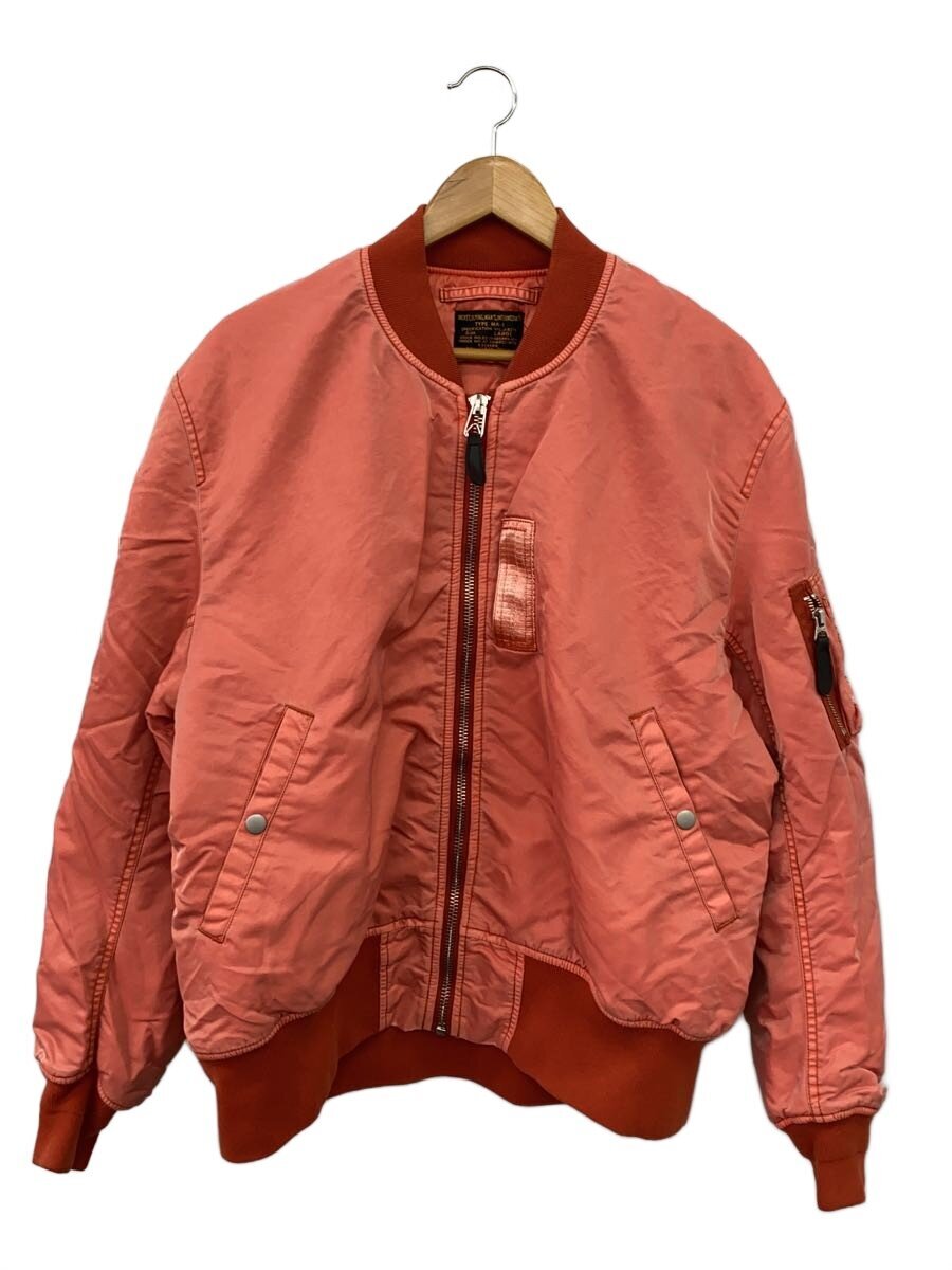 Backers / MA-1/後染め/フライトジャケット/L/ナイロン/PNK/無地/A-04824