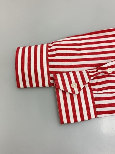 商品画像：長袖シャツ/8/コットン/RED/ストライプ⑤ 5