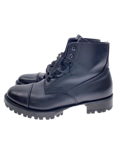 画像：PRADAレースアップブーツ/UK7.5/BLK/レザー/2TG0641