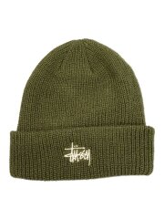 BASIC STUSSY CUFF BEANIE/ニットキャップ/--/アクリル/KHK/メンズ/1321019