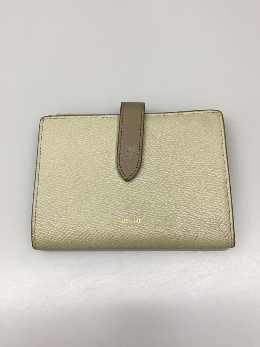 CELINE / ミディアムストラップウォレット/2つ折り財布/レザー/CRM/レディース/U-PB-6119//