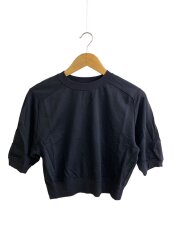 24SS/ELASTIC HIGH GAUGE SWEAT HALF SLEEVE/2/コットン/BLK