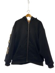 22FW/Faux Fur Lined Zip Up Hooded Sweatshirt/ジップパーカー/XL