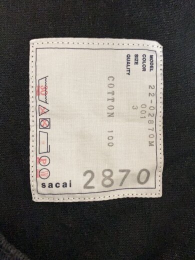 商品画像：Tシャツ/3/コットン/BLK/22-02870M 3