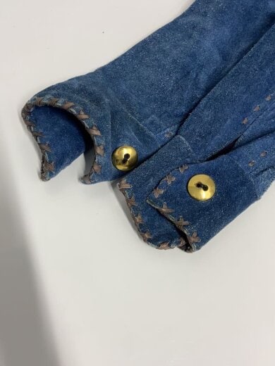 商品画像：70s/ハンドメイド/デニム切替/レザージャケット・ブルゾン/--/スウェード/IDG/無地 5