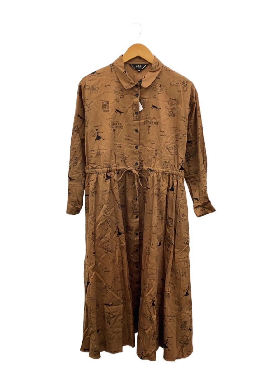 To b. by agnes b / シャツワンピース/38/コットン/BRW/総柄/4673WO03/ブラウン