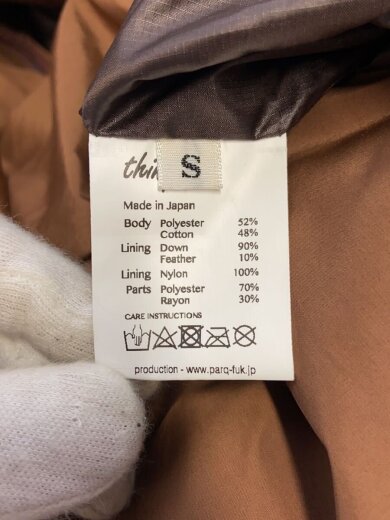 商品画像：thinq/ロングダウンジャケット/ダウンジャケット/S/ポリエステル/BRW 4