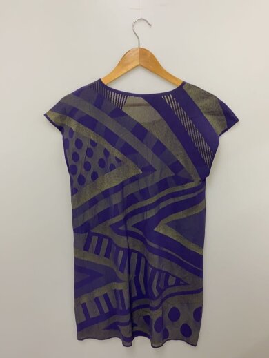 商品画像：ニットノースリーブチュニック/3/ナイロン/PUP/総柄/lt903/パープル// 2