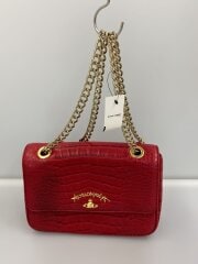 型押し/オーブ/チェーンショルダーバッグ/--/RED/レッド