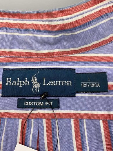 商品画像：ポニー半袖シャツ/L/コットン/BLU/ストライプ/CUSTOMFIT⑭ 3