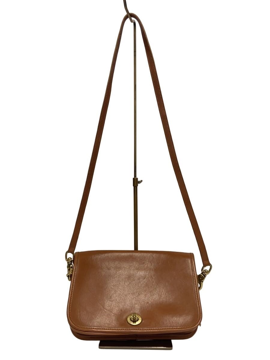 COACH / オールドコーチターンロックショルダーバッグ/レザー/CML/044/キャメル