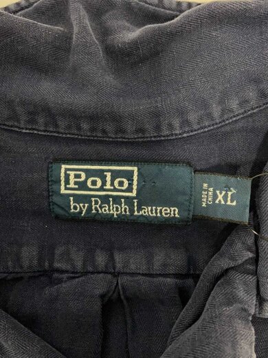 商品画像：90s～00s/リネンシルク/開襟シャツ/半袖シャツ/XL/リネン/NVY 3