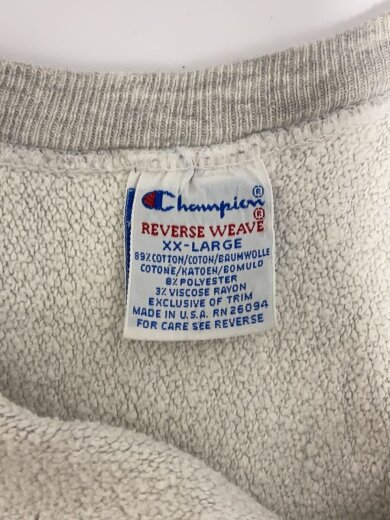 商品画像：90s/REVERSE WEAVE/USA製/スウェット/XXL/コットン/GRY/無地 4
