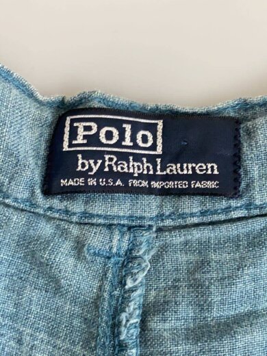 商品画像：USA製/2タック/ショートパンツ/34/リネン/BLU/無地 4